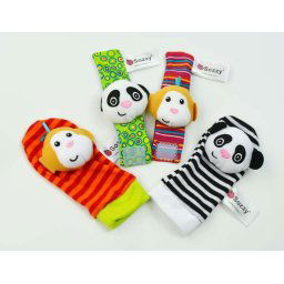 Set 4 zornaitori, pentru bebelusi, bratari si sosetute - model 2