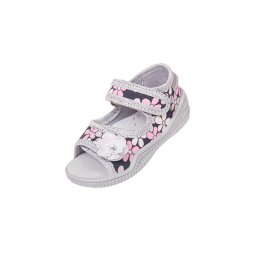 Sandalute cu interior de bumbac si brant de piele vi-gga-mi emilka floricele marimea 23