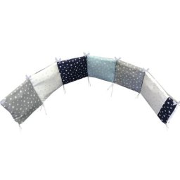 Aparatoare protectii laterale pat pufoase 120x60 cm h28cm deseda mix stelute albastre