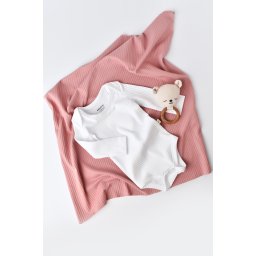 Body bebe unisex cu maneca lunga din 95% bumbac organic cu 5% elastan - alb, baby cosy (marime: 6-9 luni)