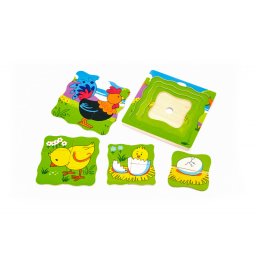 Puzzle in straturi evolutie cocos, viga