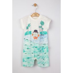 Salopeta de vara pentru bebelusi elefantel, tongs baby (culoare: verde, marime: 3-6 luni)