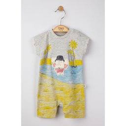 Salopeta de vara pentru bebelusi elefantel, tongs baby (culoare: galben, marime: 3-6 luni)