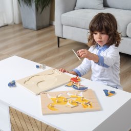 Puzzle montessori, urs, viga