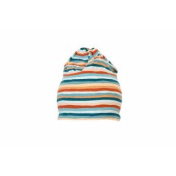 Caciula green stripes in strat dublu, din bumbac - 46-48 cm
