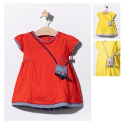 Rochita de vara cat pentru fetite, tongs baby (culoare: galben, marime: 6-9 luni)