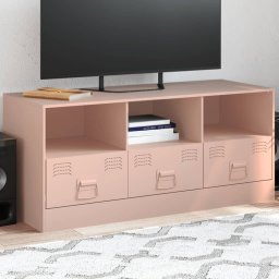 Comoda TV, roz, 99x39x44 cm, otel GartenMobel Dekor
