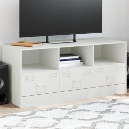 Comoda TV, alb, 99x39x44 cm, otel GartenMobel Dekor