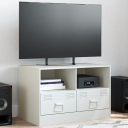 Comoda TV, alb, 67x39x44 cm, otel GartenMobel Dekor
