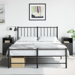 Noptiere, 2 buc., negru, 34,5x39x62 cm, otel GartenMobel Dekor