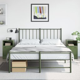 Noptiere, 2 buc., verde olive, 34,5x39x62 cm, otel GartenMobel Dekor