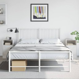 Noptiere, 2 buc., alb, 34,5x39x62 cm, otel GartenMobel Dekor