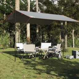 Prelata de camping, gri si portocaliu, 400x294 cm, impermeabila GartenMobel Dekor