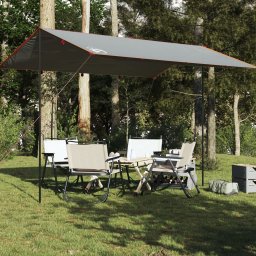Prelata de camping, gri si portocaliu, 400x294 cm, impermeabila GartenMobel Dekor