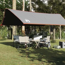 Prelata de camping, gri si portocaliu, 500x294 cm, impermeabila GartenMobel Dekor