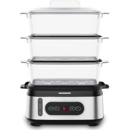Aparat de gatit cu aburi HSA-D950SS, 800-950W, display LED, 9L, 1.5L negru/argintiu