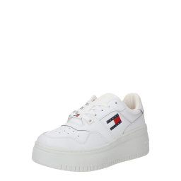 Tommy Jeans Sneaker low 'Retro Basket Ess' albastru noapte / roșu / alb