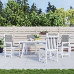Perne scaun cu spatar mic de gradina 4 buc., gri, textil oxford GartenMobel Dekor