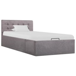 Cadru pat hidraulic cu depozitare, gri taupe, 90x200 cm, textil GartenMobel Dekor
