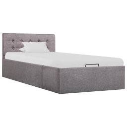 Cadru de pat hidraulic cu lada, gri taupe, 100 x 200 cm, textil GartenMobel Dekor