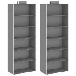 Organizatoare suspendate dulap, 2 buc., cu 6 rafturi, textil GartenMobel Dekor