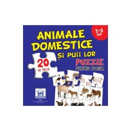 Animale domestice si puii lor. Puzzle pentru podea 3-6 ani