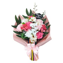 Cadou cadre didactice, aranjament buchet flori de sapun, roz - DSPH405008