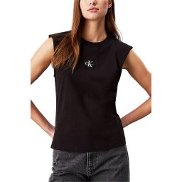 CALVIN KLEIN Top Woven Label Loose Muscle J20J223560 BEH ck black