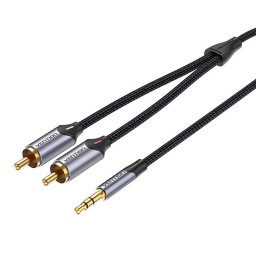Accesorii Audio Hi-Fi 2xRCA cable (Cinch) jack to 3.5mm Vention BCNBI 3m (grey)
