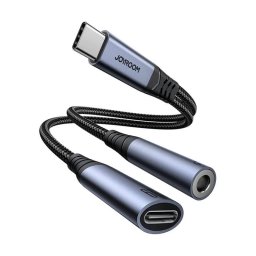 Adaptor audio 2-în-1 SY-C02 USB-C la 3,5 mm și USB-C (negru)