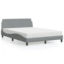 Pat cu saltea, gri deschis, 120x200 cm, textil GartenMobel Dekor