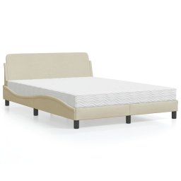 Pat cu saltea, crem, 120x200 cm, textil GartenMobel Dekor