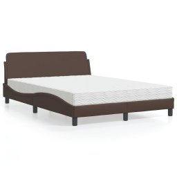 Pat cu saltea, maro, 120x200 cm, piele ecologica GartenMobel Dekor