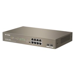 Switch 8 porturi PoE+ Gigabit, 2 porturi SFP Gigabit, 130W, 1U - IP-COM G1110P-8-150W