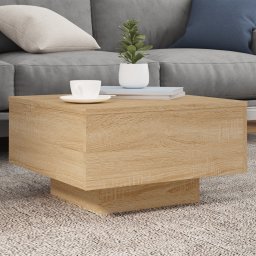 Masuta de cafea cu lumini LED, stejar sonoma, 55x55x31 cm GartenMobel Dekor