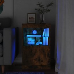 Servanta cu lumini LED, stejar fumuriu, 41x37x67 cm GartenMobel Dekor