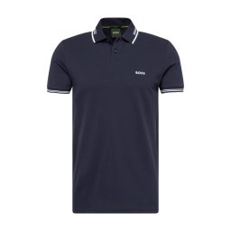 BOSS Tricou 'Paul' bleumarin / alb