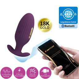 Pretty Love Jefferson Electroshock Anal Plug Global Remote Control Series Purple