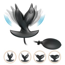 Pretty Love Hanson Inflatable & Vibrating Anal Plug Black
