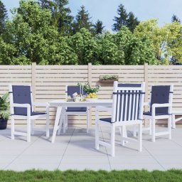Perne pentru scaune cu spatar jos, 4 buc., bleumarin, textil GartenMobel Dekor