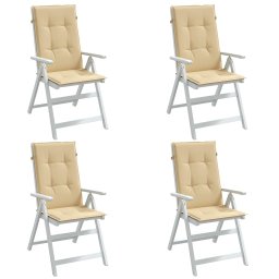 Perne scaun cu spatar înalt 4 buc. melanj bej 120x50x4cm textil GartenMobel Dekor