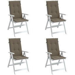 Perne scaun spatar înalt 4buc melanj gri taupe120x50x4cm textil GartenMobel Dekor