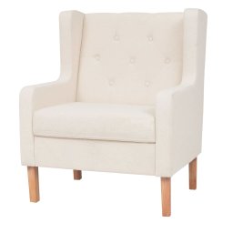 Fotoliu, alb crem, material textil GartenMobel Dekor