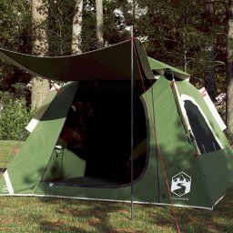 Cort de camping cupola 4 persoane, setare rapida, verde GartenMobel Dekor