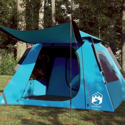 Cort de camping cupola 4 persoane, setare rapida, albastru GartenMobel Dekor