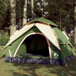 Cort de camping cupola 3 persoane, setare rapida, verde GartenMobel Dekor
