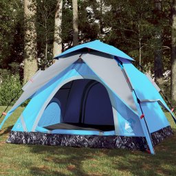 Cort de camping cupola 3 persoane, setare rapida, albastru GartenMobel Dekor