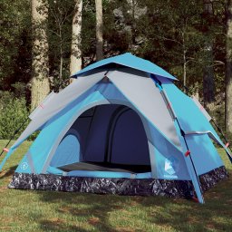 Cort de camping cupola 4 persoane, setare rapida, albastru GartenMobel Dekor