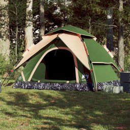 Cort de camping cupola 5 persoane, setare rapida, verde GartenMobel Dekor
