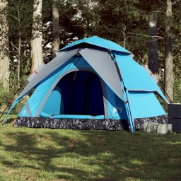 Cort de camping cupola 5 persoane, setare rapida, albastru GartenMobel Dekor